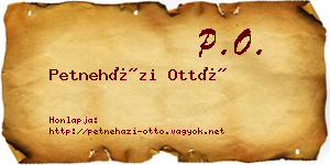 Petneházi Ottó névjegykártya